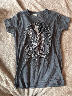 Gray Graphic Tattooed Woman Tee